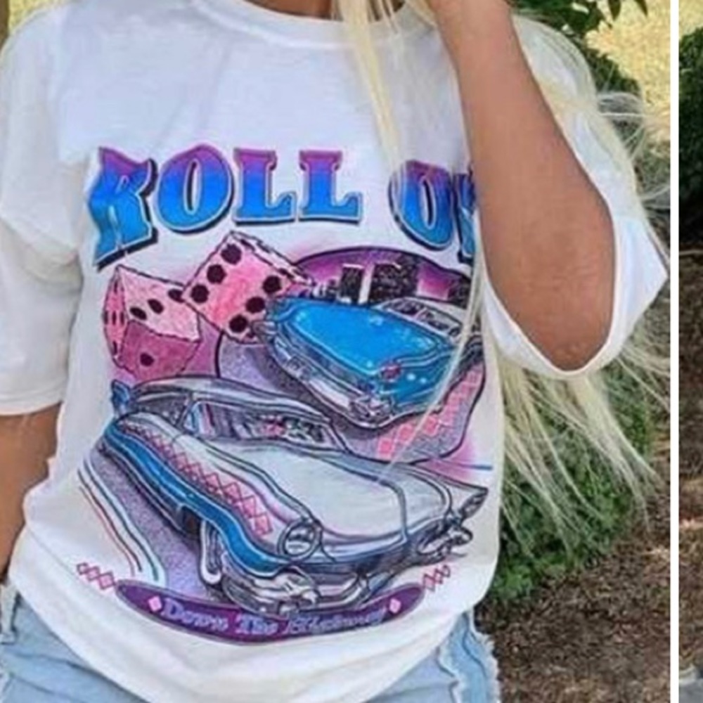 White graphic tee
